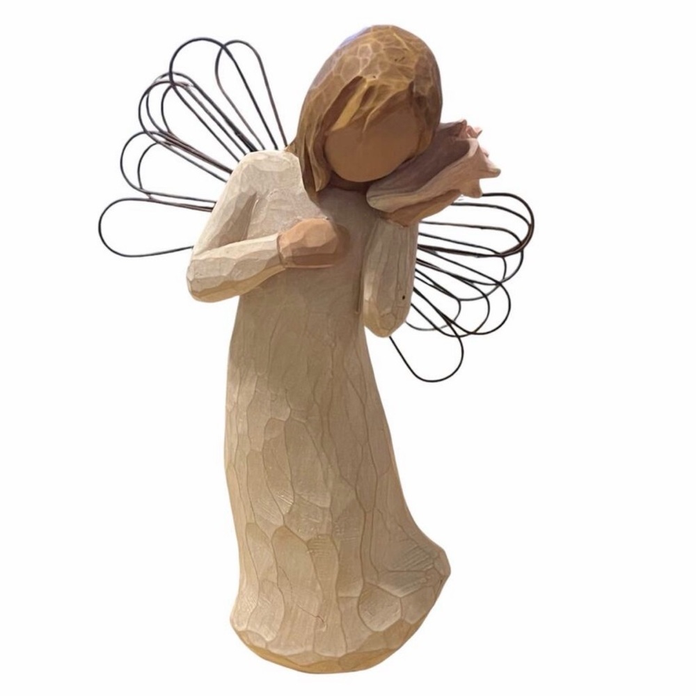 Willow Tree Thinking of You Angel Sculpture With Sea Shell.